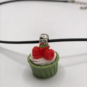 Raspberry Cupcake Necklace